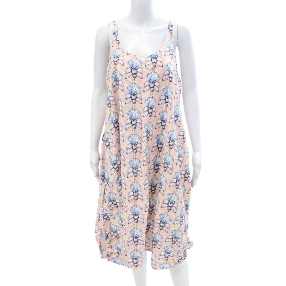 Diane Ness Women's Scoop Neck Sleeveless Printed Mini Dress Pink Size L
